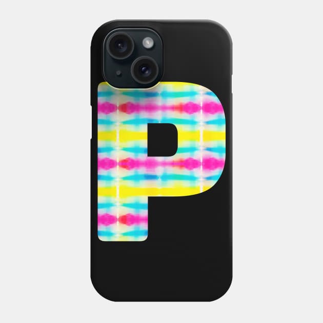 Tie Dye Alphabet P (Uppercase letter p), Letter P Phone Case by maro_00