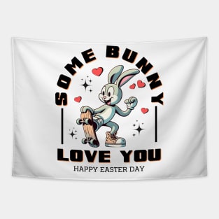Some Bunny Loves You - Skater Rabbit Affection Tee Tapestry