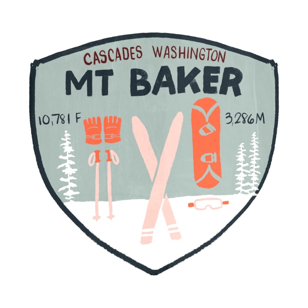 Mt Baker Cascades Washington Retro Ski Patch by Bridgett3602