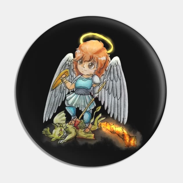 Saint Michael Chibi Pin by TheRoyalShiny