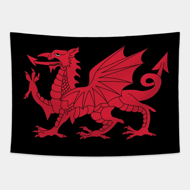 Wales Dragon Tapestry by Wickedcartoons