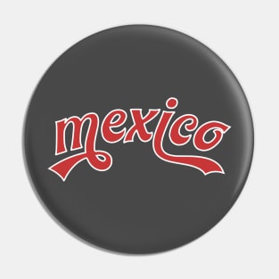 Mexico typograhy text swirl baseball Pin
