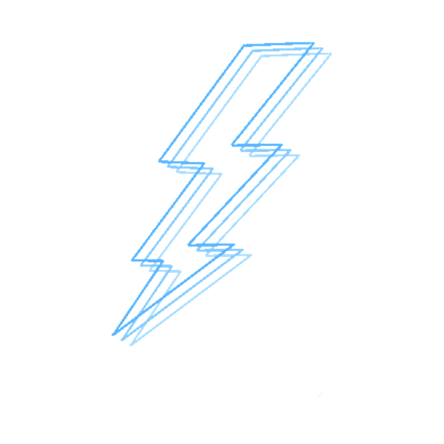 Blue Lightning Strike Sticker by Lauren Cude