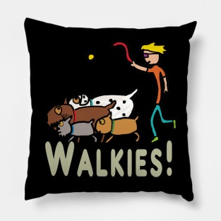 Dog Walking Walkies Pillow