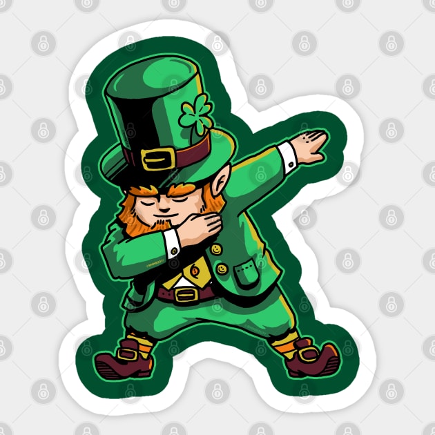 Dabbing Leprechaun St. Patrick's Day' Sticker