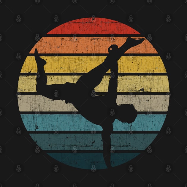 Capoeira Silhouette On A Distressed Retro Sunset graphic by theodoros20