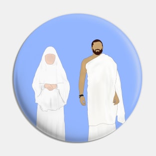 Men & Women in Hajj Hand Drawn Pin