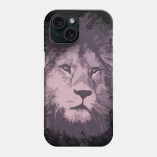 Save the LIONS Abstract Purple Surreal Lion Head Portrait for Animal Lovers Phone Case