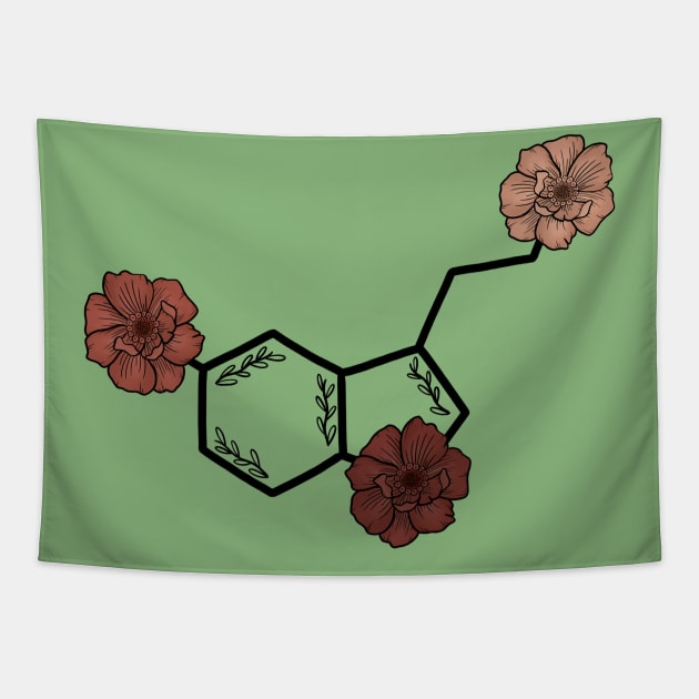 Floral Serotonin Molecule Tapestry by the-bangs