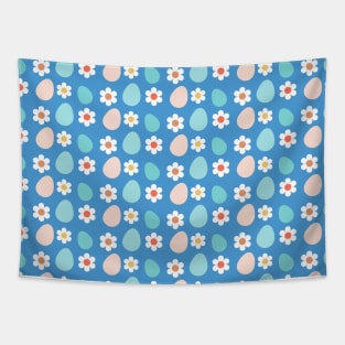 Cute colorful easter pattern with eggs and flowers Tapestry