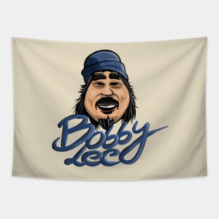 Bobby Lee With Blue Beanie Illustration (Black Base) Tapestry