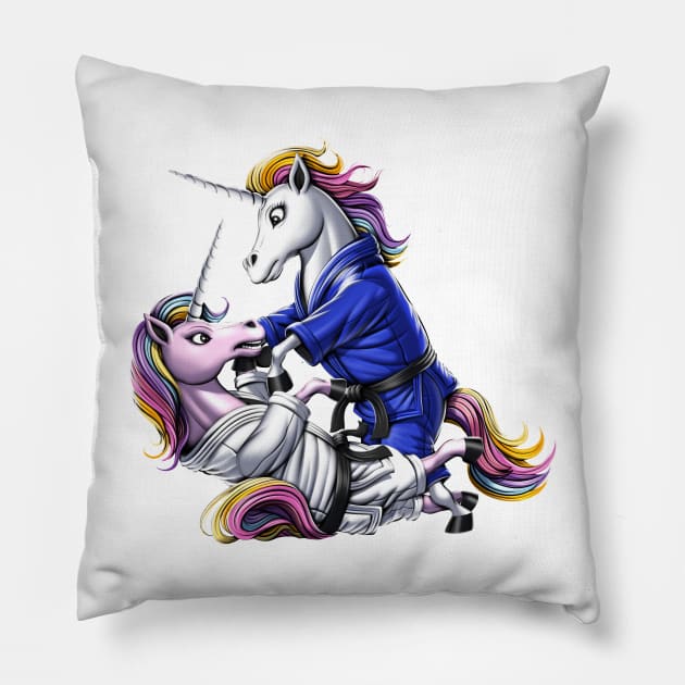 Jiu-Jitsu Unicorns Pillow by underheaven