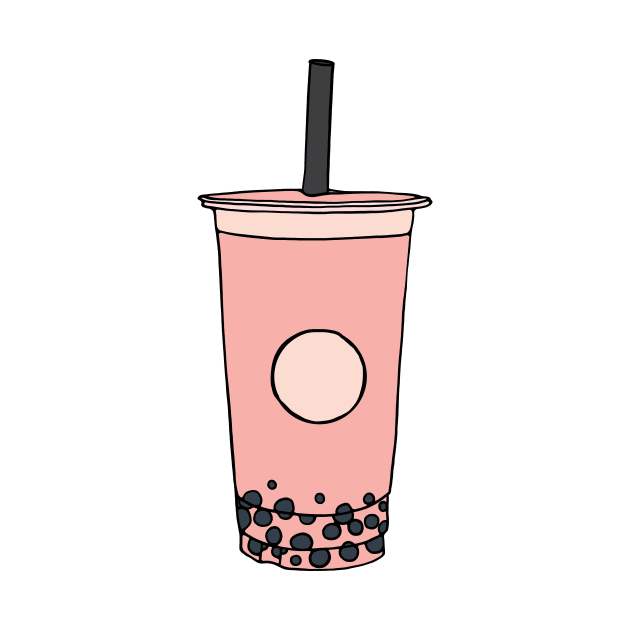 Pink Boba Bubble Tea Drink by murialbezanson