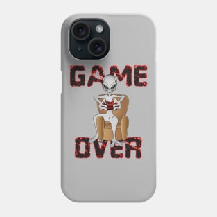 gray alien lover of video games. Game over. Phone Case