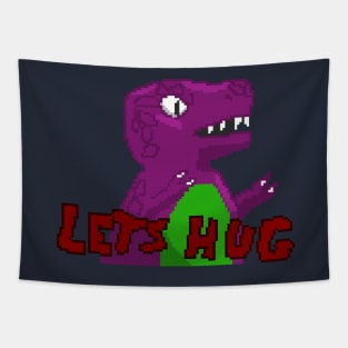 Happy Dino Pixel Tapestry