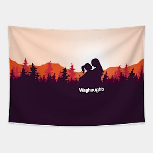 WayHaught Forest Sunset Tapestry