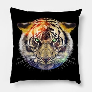 Tiger Green Eyes Pillow