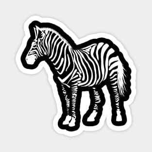 Hand drawn zebra - reverse color Magnet