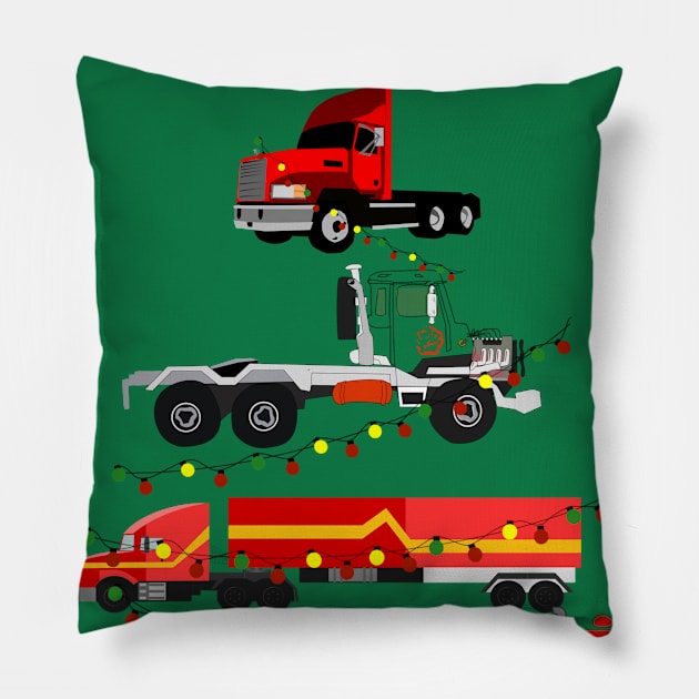 Trucker Christmas Tree Pillow by DANPUBLIC