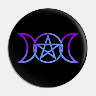 Triple Moon Goddess light purple to blue Pin