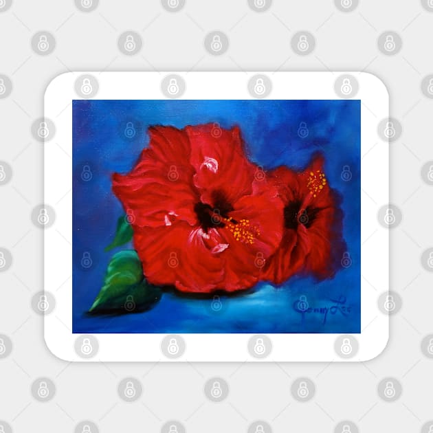 Red Hibiscus Magnet by jennyleeandjim