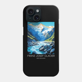 A Pop Art Travel Print of the Franz Josef Glacier - New Zealand Phone Case