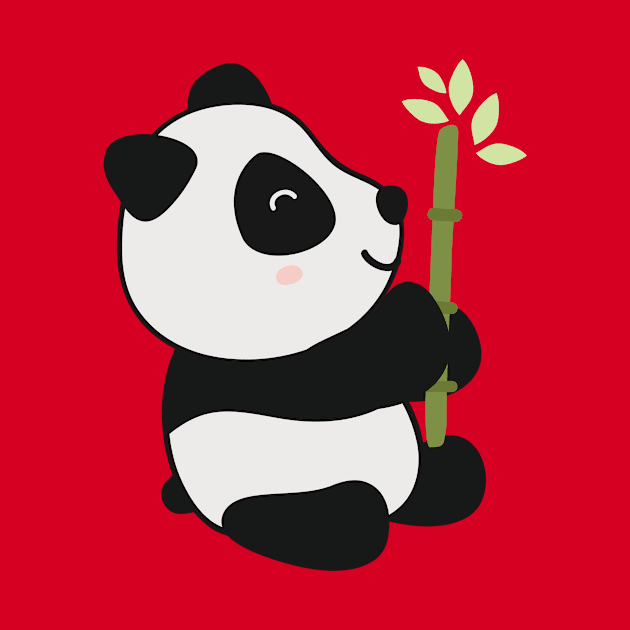 Cute Bamboo Panda Bear Graphic Illustration by New East 