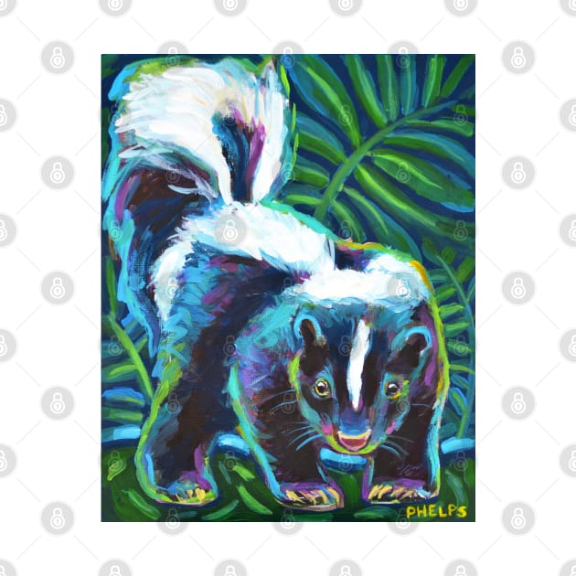 Colorful Skunk Art by Robert Phelps by RobertPhelpsArt