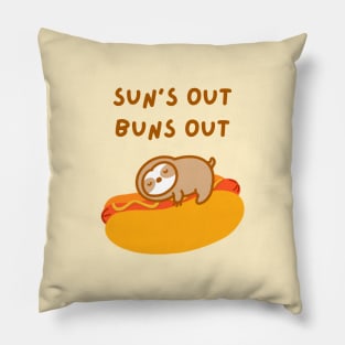 Sun’s Out Buns Out Hot Dog Sloth Pillow