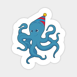 Octopus Birthday Party hat Magnet