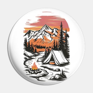 Camping at Sunset Pin