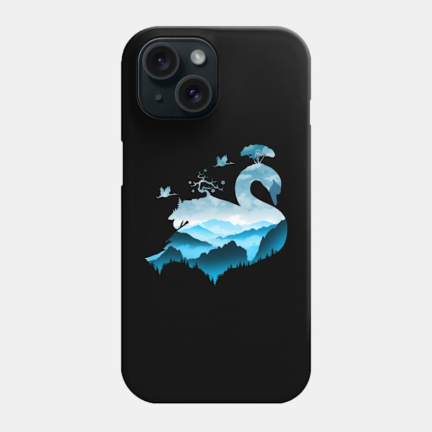 Cliff Inside Swan Phone Case by rioaditama