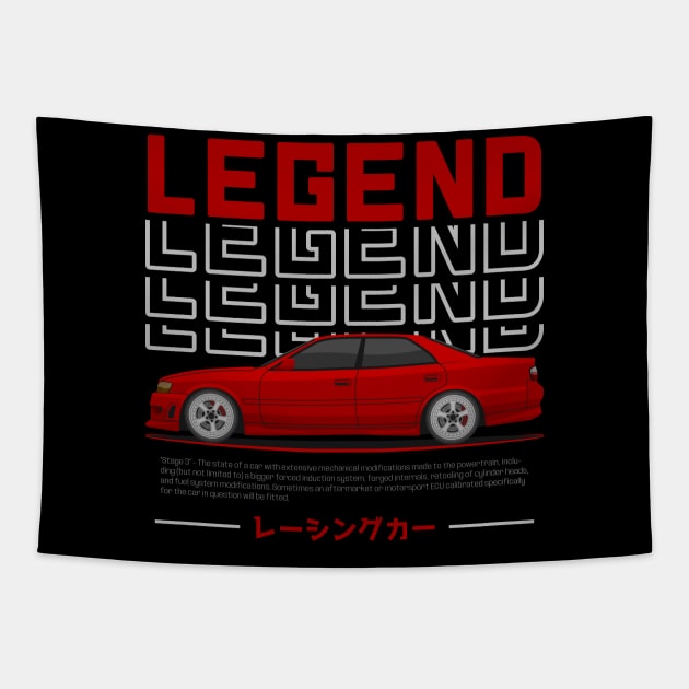 Tuner Red Chaser JDM Tapestry by GoldenTuners