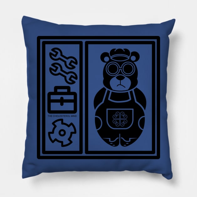 GEEK BEAR: HANDY MAN Pillow by cholesterolmind