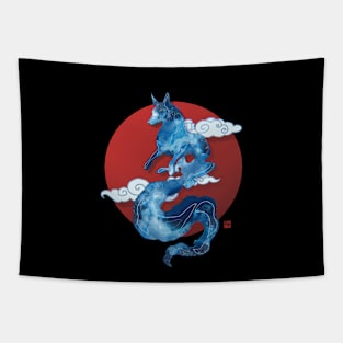 Japanese Style Night Fox Tapestry