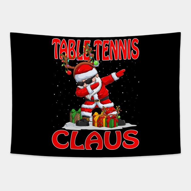 Table Tennis Santa Claus Reindeer Christmas Matching Costume Tapestry by intelus