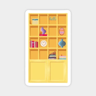 Yellow Bookshelf Magnet