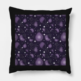 Purple Witches Glowing Potion Pillow