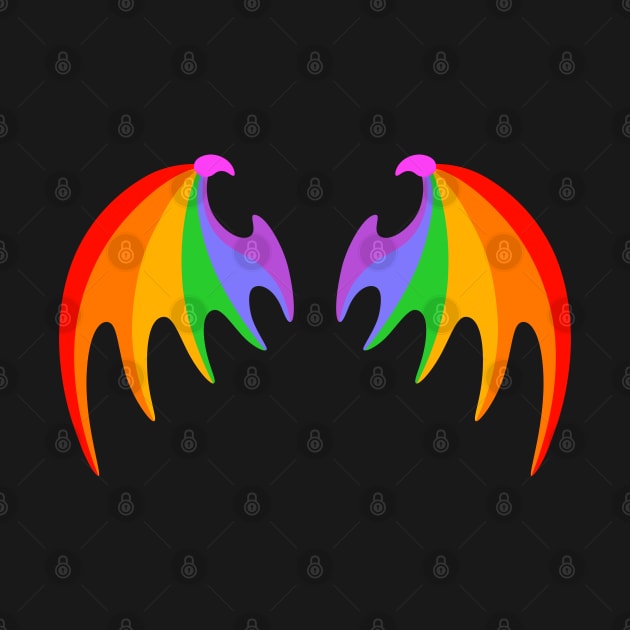 BACK PRINT - Rainbow Dragon Bat Wings by dreambeast.co