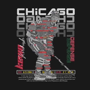 Kevin Korchinski Hockey Art Blackhawks T-Shirt