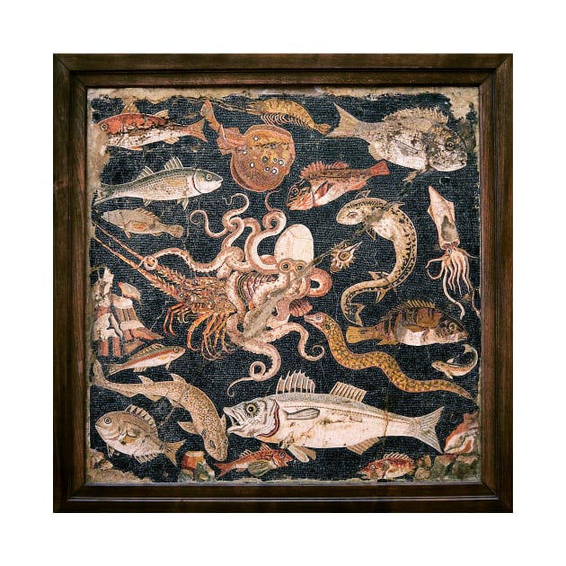 Roman seafood mosaic (C003/6746) by SciencePhoto