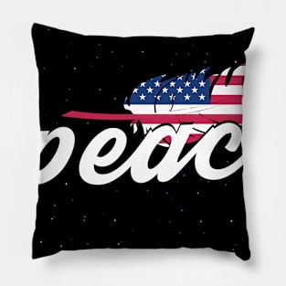 Peace American Flag Dove Feather Pillow