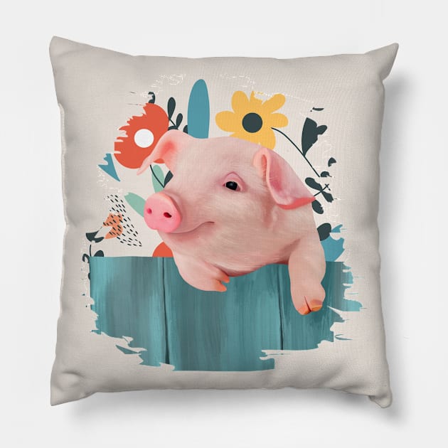 Friendly Baby Pig Pillow by Suneldesigns