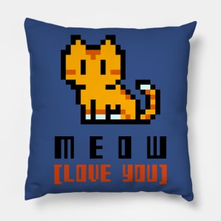 Meow (Love You) 8-Bit Gamer Pillow
