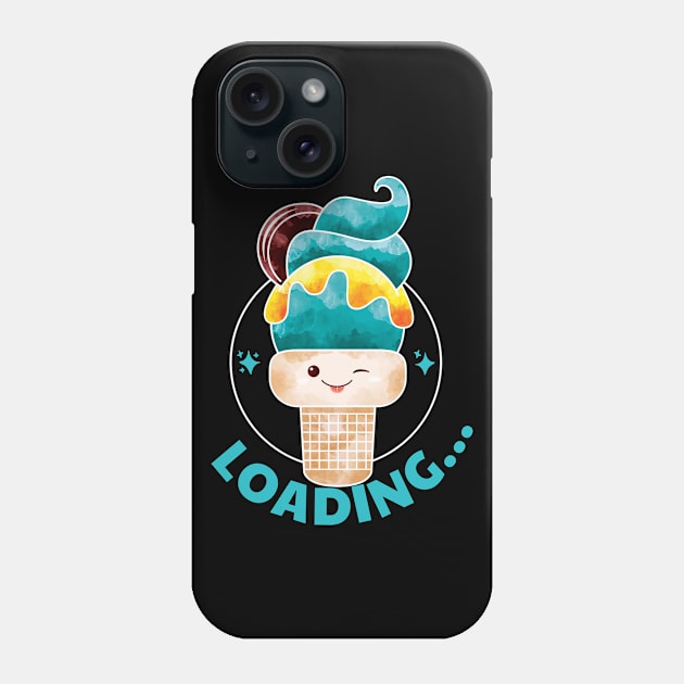 Summer Cone Loading Cute Ice Cream Face Phone Case by Artisan