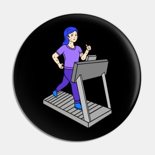 Pretty girl on treadmill Pin