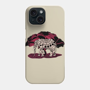 Zentangle Elephant and Psychedelic Tree Phone Case