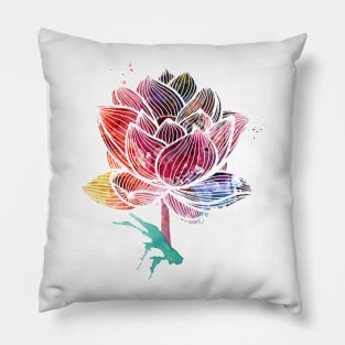 Watercolour Lotus Pillow