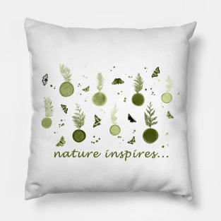 Little Green Trees and Butterflies Pillow