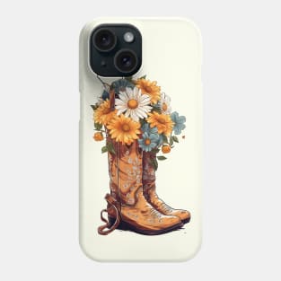 Cotton Flower Cowboy Boots Cowgirl Country Horse Rodeo Girl Phone Case